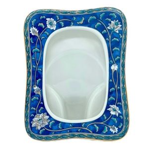 Vintage 1986 Etude Takahashi San Francisco Porcelain Picture Frameㅣ BLUE Floral